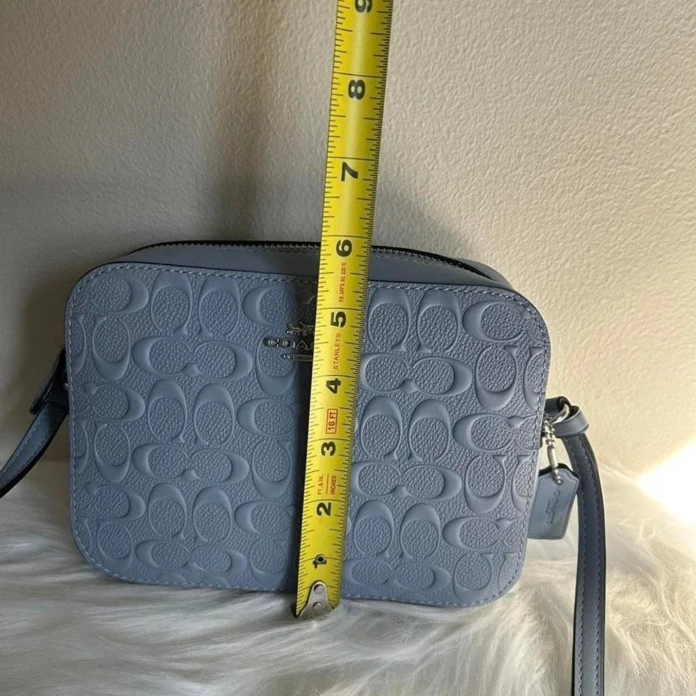 Coach Mini‎ Camera Bag Twilight Blue Pebbled Leather Crossbody NEW